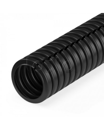 Труба гофрированная ПА безгалогенная (HF) стойкая к ультрафиолету разрезная черная dвн 5,0 мм, dнар 7,2 мм (50м/уп) Промрукав (PR02.0306) в Рыбинске Труба гофрированная Pintop.ru