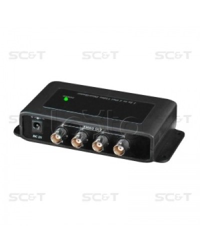 Усилитель-разветвитель видеосигнала HDCVI / TVI / AHD (1вх./4вых.) SC&T CD104HD в Рыбинске Видеоусилители, Модуляторы, Делители Pintop.ru