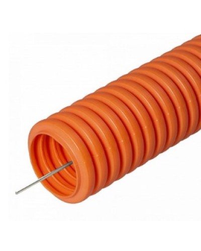 Труба гофрированная ПНД тяжёлая 750 Н безгалогенная (HF) оранжевая с/з д16 (100м/5500м уп/пал) Промрукав (PR.021641о) в Рыбинске Труба гофрированная Pintop.ru