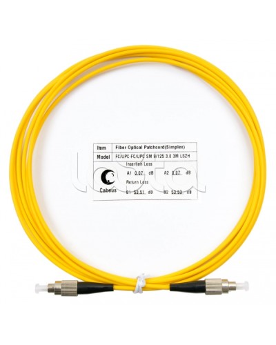 Шнур оптический simplex FC-FC 9/125 SM 3 м LSZH Cabeus FOP(s)-9-FC-FC-3M в Рыбинске Патч-корды оптические Pintop.ru