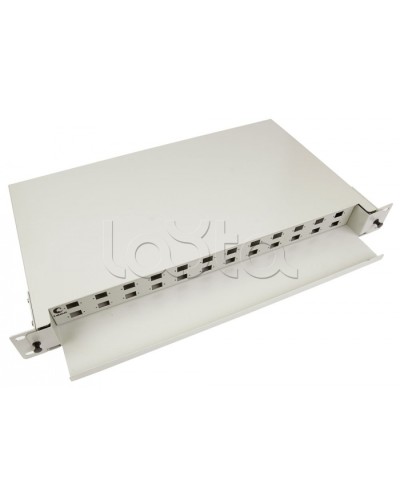 Бокс оптический 19, 1U на 24 SC/2xLC порта Cabeus ODF-19-24-SC в Рыбинске Кросс оптический Pintop.ru