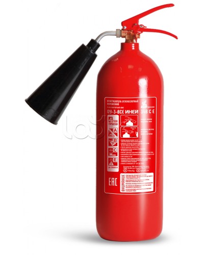 Огнетушитель ПОЖТЕХНИКА ОУ-3 ИНЕЙ (34В, до 10 000V) (баллон по ГОСТ 949) в Рыбинске Огнетушители Pintop.ru