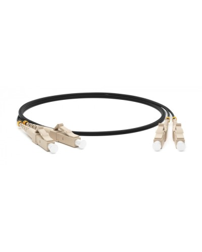 Патч-корд волоконно-оптический (шнур) MM 50/125, LC-ST, 2.0 мм, duplex, LSZH, 10 м Hyperline FC-D2-50-LC/PR-ST/PR-H-10M-LSZH-BK в Рыбинске Патч-корды оптические Pintop.ru