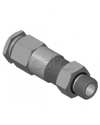 Кабельный ввод для бронированного кабеля с двойным уплотнением резьбой G1/2, внешним диаметром кабеля D=14-18 мм и проходным диаметром кабеля d=8-12 мм Спектрон КВБ-18/12-2У-М-G1/2 в Рыбинске Аксессуары для кабель-канала Pintop.ru