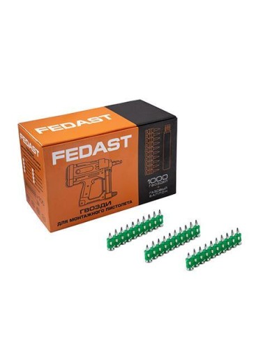 Гвозди 3.0*22 мм усиленные для монтажного пистолета (1000 шт/уп) FEDAST fd3022eg в Рыбинске Крепеж: Дюбели, шурупы, саморезы Pintop.ru