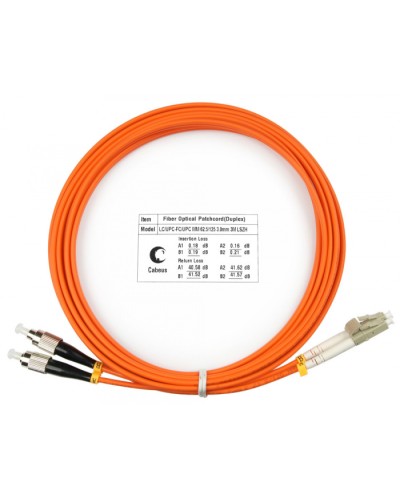 Шнур оптический duplex LC-FC 62,5/125 mm 3м LSZH Cabeus FOP-62-LC-FC-3m в Рыбинске Патч-корды оптические Pintop.ru