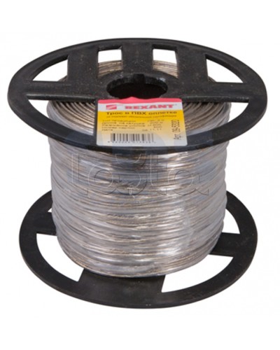 Трос стальной в ПВХ изоляции d2 мм (200) REXANT 09-5320 в Рыбинске Крепежные изделия Pintop.ru