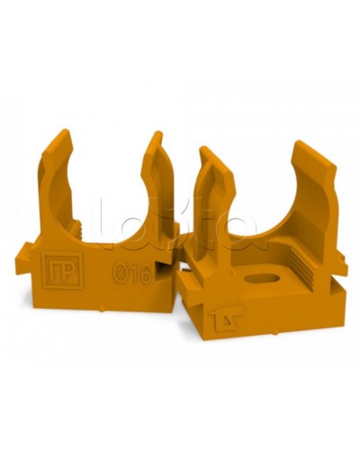 Крепеж-клипса для труб для монтажного пистолета оранжевая д16 (100шт/1100шт уп/кор) Промрукав (PR13.0151) в Рыбинске Держатели, клипсы, скобы Pintop.ru