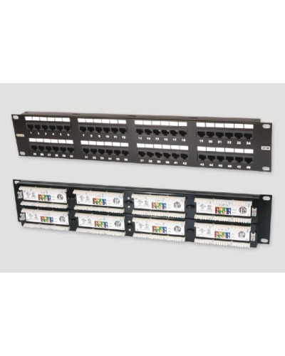 Патч-панель 19, 2U, 48xRJ45 категория 5е Eurolan (27B-U5-48BL) в Рыбинске Патч панель Pintop.ru