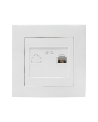 Валенсия розетка телефонная RG-11 1-местная белая EKF PROxima (EWT01-034-10) в Рыбинске Розетки компьютерные и телефонные Pintop.ru