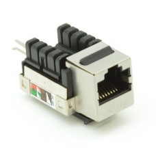 Модуль-вставка типа Keystone, Кат.5e (Класс D), 100МГц, RJ45/8P8C, 110/KRONE, T568A/B, экранированный, металлик, уп-ка 10шт. NETLAN EC-UKJ-SD2-MT-10