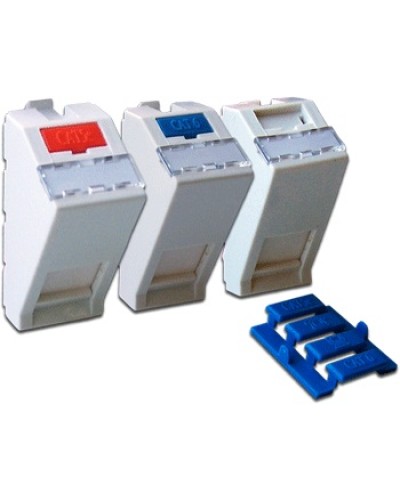 Вставка 22.5х45 на 1 кейстоун, угловая, со шторкой, маркировкой, иконками, белая LANMASTER LAN-SIP-22A-WH в Рыбинске Коммутационные изделия Pintop.ru