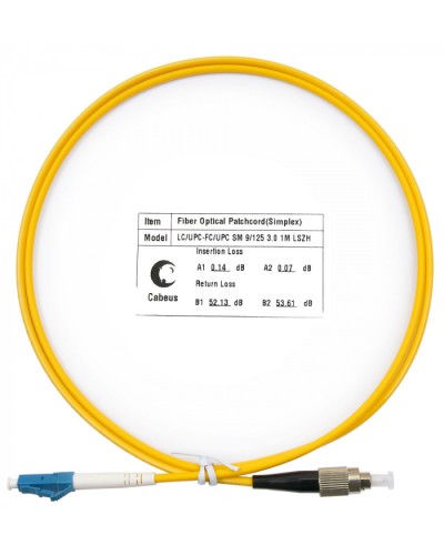 Шнур оптический simplex LC-FC 9/125 SM 1 м LSZH Cabeus FOP(s)-9-LC-FC-1M в Рыбинске Патч-корды оптические Pintop.ru