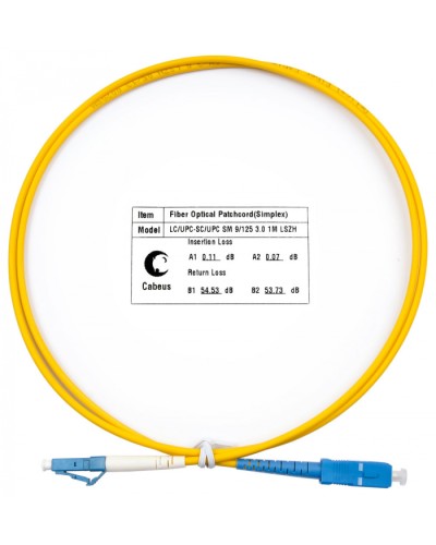 Шнур оптический simplex LC-SC 9/125 SM 1 м LSZH Cabeus FOP(s)-9-LC-SC-1M в Рыбинске Патч-корды оптические Pintop.ru