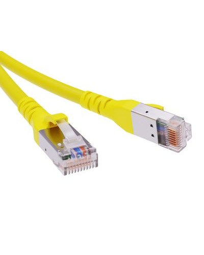 Патч-корд экранированный CAT6A SF/UTP 4х2, LSZH, желтый, 1.5м DKC RN6ASF4515YL в Рыбинске Патчкорды (медные) Pintop.ru