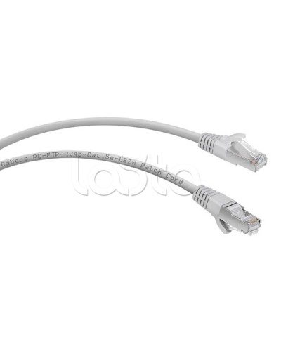 Патч-корд FTP, категория 5e, 0.3 м, LSZH, экранированный, серый Cabeus PC-FTP-RJ45-Cat.5e-0.3m-LSZH в Рыбинске Патчкорды (медные) Pintop.ru