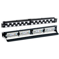 Патч-панель 19", 1U, с угловыми портами, 24 порта RJ-45, категория 6 Hyperline PP2A-19-24S-8P8C-C6-110