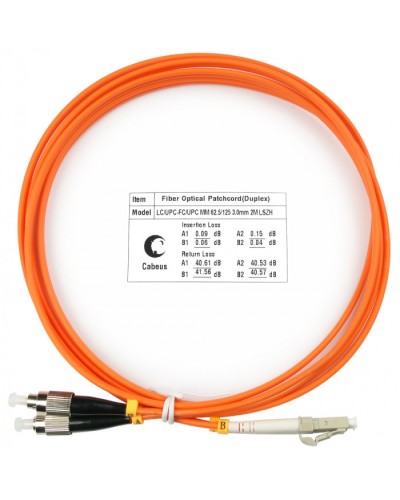 Шнур оптический duplex LC-FC 62,5/125 mm 2м LSZH Cabeus FOP-62-LC-FC-2m в Рыбинске Патч-корды оптические Pintop.ru