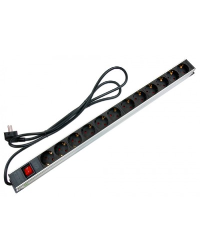 Блок на 12 розеток EU для 19 шкафов Cabeus PDU-12P-2EU в Рыбинске Блоки розеток Pintop.ru