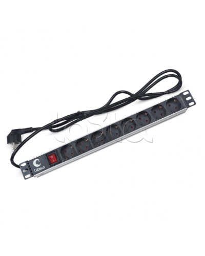 Блок на 8 розеток EU горизонтальный для 19 шкафов Cabeus (PDU-8P-2EU) в Рыбинске Блоки розеток Pintop.ru