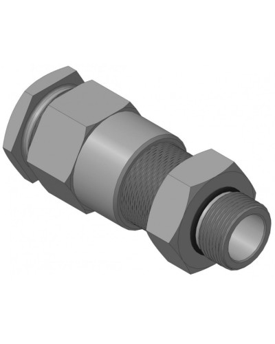 Кабельный ввод для бронированного кабеля с двойным уплотнением резьбой G3/4, внешним диаметром кабеля D=18-22 мм и проходным диаметром кабеля d=8-12 мм Спектрон КВБ-22/12-2У-М-G3/4 в Рыбинске Аксессуары для кабель-канала Pintop.ru