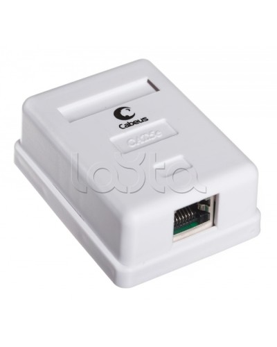 Розетка компьютерная RJ-45(8P8C), категория 5e, экранированная, одинарная, внешняя, Dual IDC(110&Krone type) Cabeus WS-8P8C-Cat.5e-SH-1 в Рыбинске Розетки компьютерные и телефонные Pintop.ru