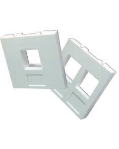 Вставка 45x45 на 2 кейстоуна, со шторками, маркировкой и иконками, белая LANMASTER LAN-SIP-24М-WH в Рыбинске Аксессуары для кабель-канала Pintop.ru