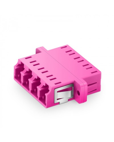 Оптический адаптер OM4, квадро LC, с фланцами, пурпурный Eurolan (36A-40-4L-02MG) в Рыбинске Проходные адаптеры и розетки оптические Pintop.ru