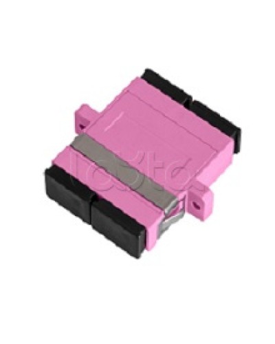 Адаптер NIKOMAX волоконно-оптический, соединительный, многомодовый, стандарта OM4, SC/UPC-SC/UPC, двойной, пластиковый, без шторки, с фланцами, маджента, уп-ка 2шт. NIKOMAX (NMF-OA2M4-FN-SCU-SCU-MG-2) в Рыбинске Проходные адаптеры и розетки оптические 