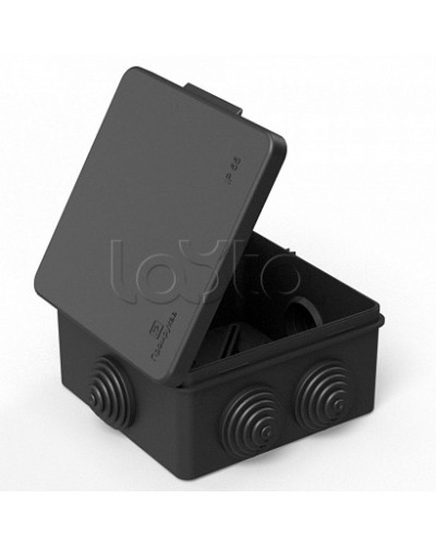 Коробка распределительная 40-0302-9005 для прямого монтажа безгалогенная (HF) черная 100х100х50 (60шт/кор) Промрукав в Рыбинске Распределительные коробки Pintop.ru