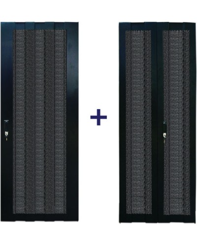 Комплект дверей 42U, 800 мм, черный, передняя - перфорированная, задняя - распашная перфорированна TWT TWT-CBB-DR42-8x-S-P1 в Рыбинске Аксессуары для стоек и шкафов Pintop.ru