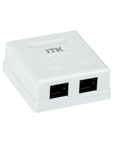 ITK Настенная информационная розетка RJ-45, кат.6, 2-порта (CS2-1C6U-22) в Рыбинске Коннекторы Pintop.ru