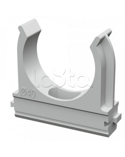 Крепеж-клипса для труб АБС-пластик в карт д40 (30шт/300шт уп/кор) Промрукав (PR.0640) в Рыбинске Держатели, клипсы, скобы Pintop.ru