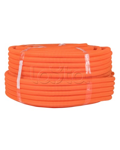 Труба гофр. ПНД тяжелая с протяжкой d20 мм (100 м) оранжевая EKF-Plast (tpnd-20-to) в Рыбинске Труба гофрированная Pintop.ru