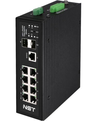 Промышленный управляемый (L2+) HiPoE коммутатор NST NS-SW-8G2G-PL/IM в Рыбинске Коммутаторы Pintop.ru