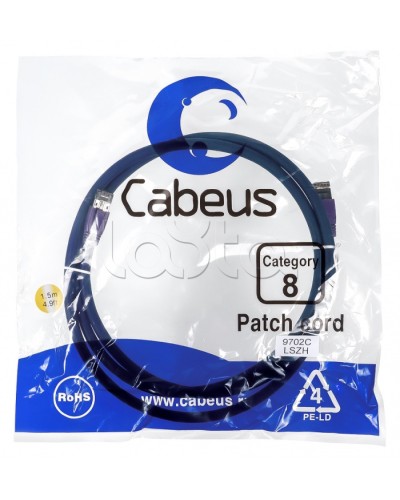 Патч-корд S/FTP Cabeus PC-SSTP-RJ45-Cat.8-1.5m-LSZH в Рыбинске Патчкорды (медные) Pintop.ru