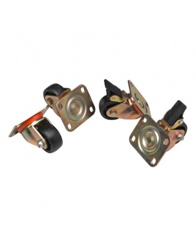 Комплект роликов, 2 шт с тормозом, 2 обычных, нагрузка 150 кг на ролик Datarex DR-460000 в Рыбинске Ролики для шкафов и стоек Pintop.ru