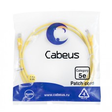 Патч-корд медный U/UTP кат.5е (1,5м) LSZH (желтый) Cabeus (PC-UTP-RJ45-Cat.5e-1.5m-YL-LSZH)