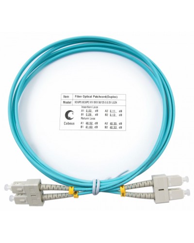 Шнур оптический duplex SC-SC 50/125 mm OM3 1,5м LSZH Cabeus FOP-50-SC-SC-1,5m в Рыбинске Патч-корды и пигтейлы Pintop.ru