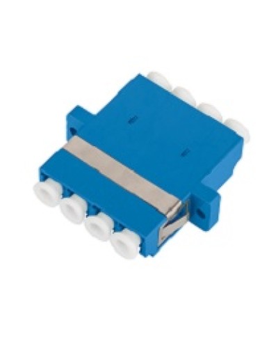 Адаптер NIKOMAX волоконно-оптический, соединительный, одномодовый, стандарта OS2, LC/UPC-LC/UPC, квадро, пластиковый, без шторки, с фланцами, синий, уп-ка 2шт. в Рыбинске Проходные адаптеры и розетки оптические Pintop.ru