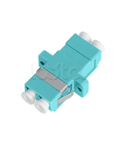 Адаптер NIKOMAX волоконно-оптический, соединительный, многомодовый, стандарта OM3, LC/UPC-LC/UPC, двойной, пластиковый, без шторки, с фланцами, аква, уп-ка 2шт. NIKOMAX (NMF-OA2M3-FN-LCU-LCU-AQ-2) в Рыбинске Проходные адаптеры и розетки оптические Pint