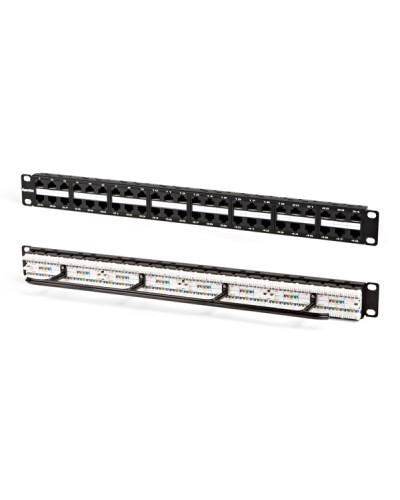 Патч-панель высокой плотности 19, 1U, 48 портов RJ-45, категория 5e Hyperline PPHD-19-48-8P8C-C5e-110D в Рыбинске Патч панель Pintop.ru