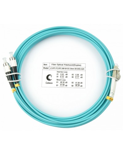 Шнур оптический duplex LC-FC 50/125 mm OM3 15м LSZH Cabeus FOP-50-LC-FC-15m в Рыбинске Патч-корды и пигтейлы Pintop.ru