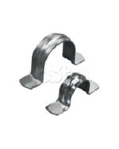 Скоба оцинкованная двухлапковая без монтажного отверстия, для трубы D32мм (1уп = 50шт) Экопласт (43633) в Рыбинске Держатели, клипсы, скобы Pintop.ru
