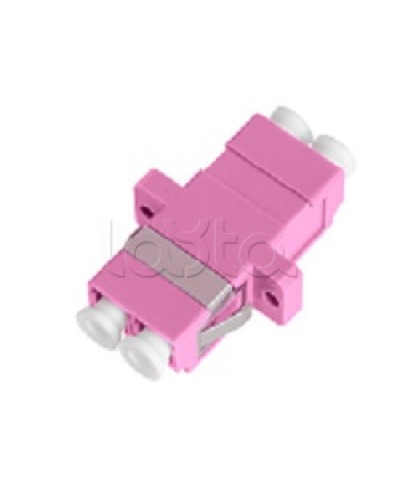 Адаптер NIKOMAX волоконно-оптический, соединительный, многомодовый, стандарта OM4, LC/UPC-LC/UPC, двойной, пластиковый, без шторки, с фланцами, маджента, уп-ка 2шт. NIKOMAX (NMF-OA2M4-FN-LCU-LCU-MG-2) в Рыбинске Проходные адаптеры и розетки оптические 
