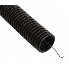 Труба гофрированная ПВХ легкая 350 Н черная с/з д25 (50 м/2600 м уп/пал) Промрукав (PR01.0057)
