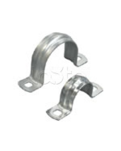 Скоба оцинкованная с двумя отверстиями для трубы D16мм, м.о.6,5-5,0мм (1уп=100шт) Экопласт (43616P) в Рыбинске Держатели, клипсы, скобы Pintop.ru