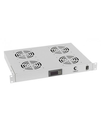 Панель вентиляционная с 4 вентиляторами с цифровым термодатчиком Cabeus JG03t в Рыбинске Вентиляторные модули Pintop.ru