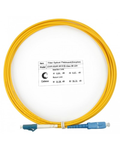 Шнур оптический simplex LC-SC 9/125 SM 3 м LSZH Cabeus FOP(s)-9-LC-SC-3M в Рыбинске Патч-корды оптические Pintop.ru