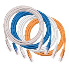 Шнур коммутационный NETLAN U/UTP 4 пары, Кат.5е (Класс D), 100МГц, 2хRJ45/8P8C, T568B, заливной, многожильный, BC (чистая медь), PVC нг(B), белый, 1м, уп-ка 10шт. NETLAN EC-PC4UD55B-BC-PVC-010-WT-10